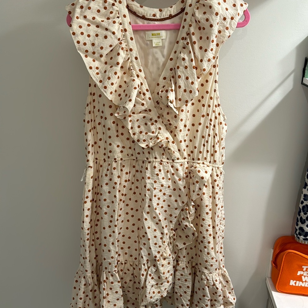 Maeve cream and rust wrap dress size XL